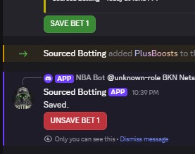 Save Bet Buttons