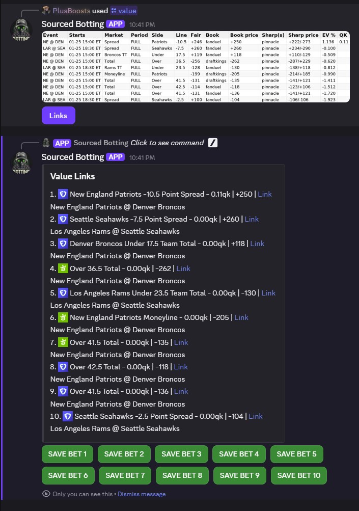 /value command result